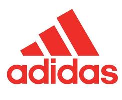 logotipo de adidas símbolo rojo con nombre icono de diseño de ropa ilustración de vector de fútbol abstracto con fondo blanco