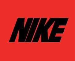 logotipo de nike negro con nombre icono de diseño de ropa ilustración de vector de fútbol abstracto con fondo rojo