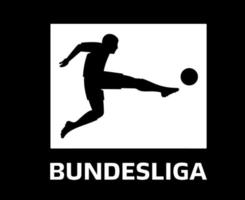 símbolo del logotipo de la bundesliga blanco con diseño de nombre vector de fútbol de alemania ilustración de equipos de fútbol de países europeos con fondo negro