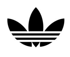adidas símbolo logo negro ropa diseño icono abstracto fútbol vector ilustración con fondo blanco