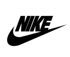 logo de nike negro con nombre icono de diseño de ropa ilustración de vector de fútbol abstracto con fondo blanco