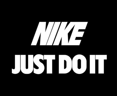 Nike Logo And Just Do It Symbol Black With Name Clothes Design