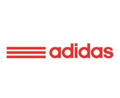 adidas nombre símbolo logotipo rojo ropa diseño icono abstracto fútbol vector ilustración con fondo blanco