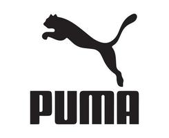 Puma Logo Black Symbol With Name Clothes Design Icon Abstract football Vector Illustration With White Background