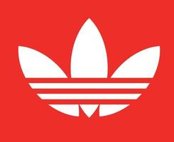 adidas símbolo logo blanco ropa diseño icono abstracto fútbol vector ilustración con fondo rojo