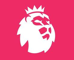 Premier League Logo Symbol White Design England football Vector European Countries Football Teams Illustration With Pink  Background