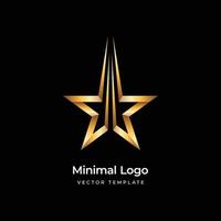 Gold star logo template. Vector illustration