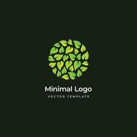leaf's round logo template. Vector illustration