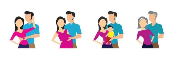 Developmental stages of the family generation. Vector illustration