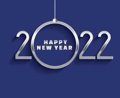 Design Happy New Year 2022 Abstract Vector With Blue Background