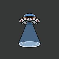 a flying ufo digital illustration vector