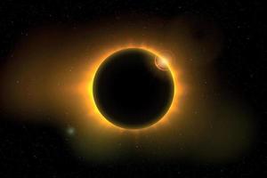 Space background with total solar eclipse vector