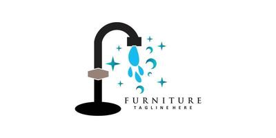 Minimalist furniture logo design with simple concept Premium Vector