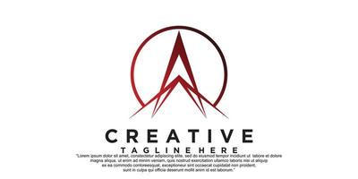 logotipo de letra a con vector premium de concepto abstracto creativo