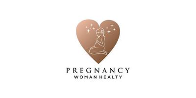 Pregnancy logo template with creative element and business design Premium Vector