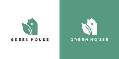 Green house logo design modern concept Premium Vector