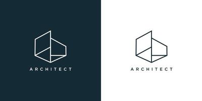 diseño de logotipo de apartamento con vector premium de estilo de línea creativa