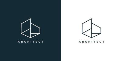 Apartment logo design with creative line style Premium Vector