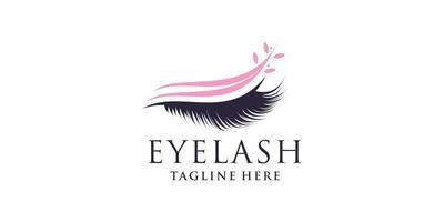 Eyelashes logo design with creative abstract concept Premium Vector