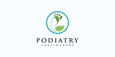 Podiatry logo design with simple concept premium vector