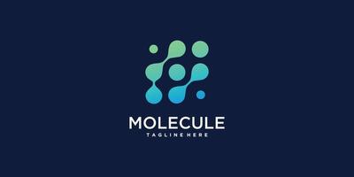 Molecule icon logo with modern abstract style design Premium Vector