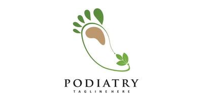 Podiatry logo design with simple concept premium vector