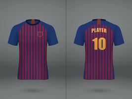 camiseta de fútbol de plantilla realista vector