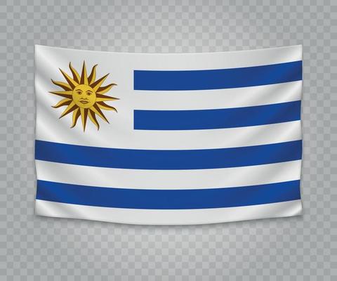 Realistic hanging flag of England.