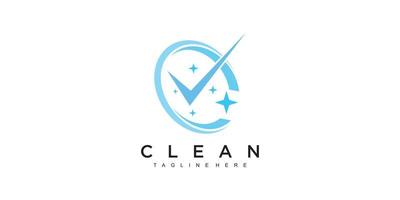 concepto de limpieza creativa logo ilustración diseño premium vector