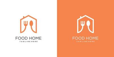 Food house logo design with modern concept Premium Vector