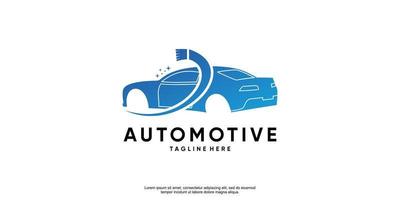 diseño de logotipo de automóvil automotriz con concepto de vehículo deportivo icono silueta vector ilustración vector premium