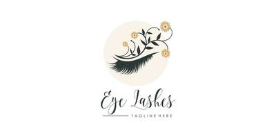 Eyelashes logo design with creative abstract concept Premium Vector