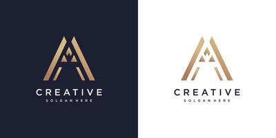 Letter A logo with creative abstract concept Premium Vector