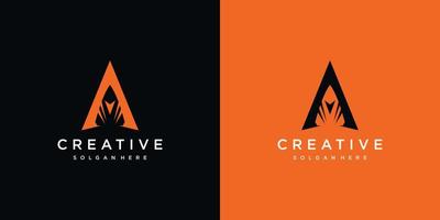 logotipo de letra a con vector premium de concepto abstracto creativo