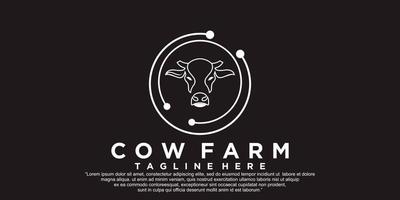 Cow farm icon logo design vector illustration Premium Vector