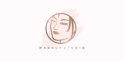 Beauty logo design with creative concept Premium Vector