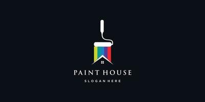 Paint house  logo design renovation icon, painting services icon,full color and unique Premium Vector