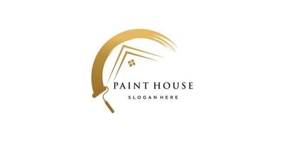 Paint house  logo design renovation icon, painting services icon,full color and unique Premium Vector