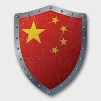 Old Shield with Flag of China vector