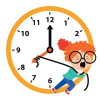 Time Concept Drawing With Flat Objects vector