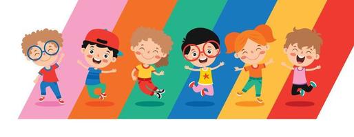 Group Of Cartoon Children Playing vector