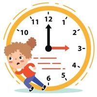 Time Concept Drawing With Flat Objects vector