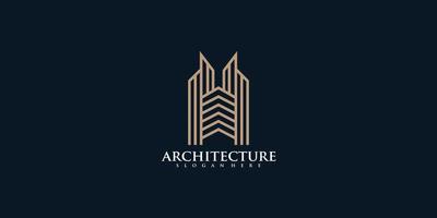 arquitectura real estate logo elegante simple línea arte premium vector