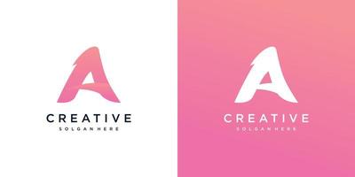 logotipo de letra a con vector premium de concepto abstracto creativo