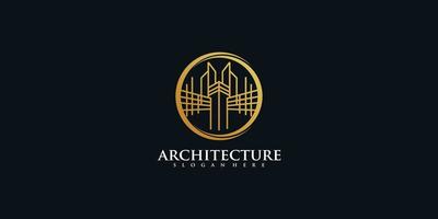 arquitectura real estate logo elegante simple línea arte premium vector