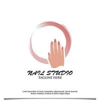 Nail polish vector icon logo design Premium Vector