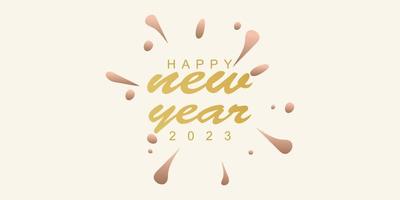 Happy new year 2023 logo with creative concept Premium Vector