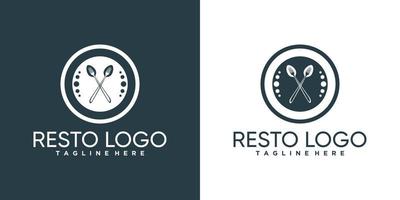 Food resto logo design for business or personal with creative element vector