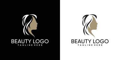 diseño de logotipo de belleza para mujer con concepto creativo vector