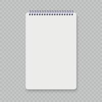 Realistic spiral notebook mockup vector